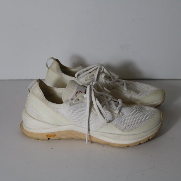 Merrell Mens Mag-9 White Trail Running Knit Shoes Size 9 Vibram Soles - Picture 1 of 10